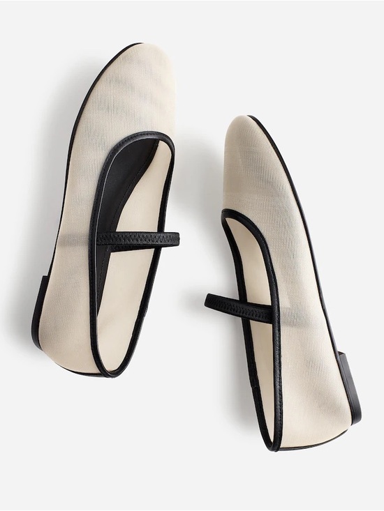 Madewell Shoes - Madewell The Greta Ballet Flat in Ecru and Black Mesh Size 9.5